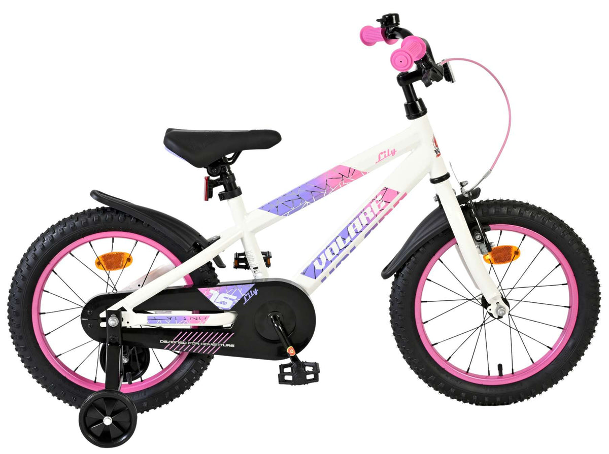 Volare Lily Kinderfiets - Meisjes - 16 inch - Wit Roze Paars 16 inch