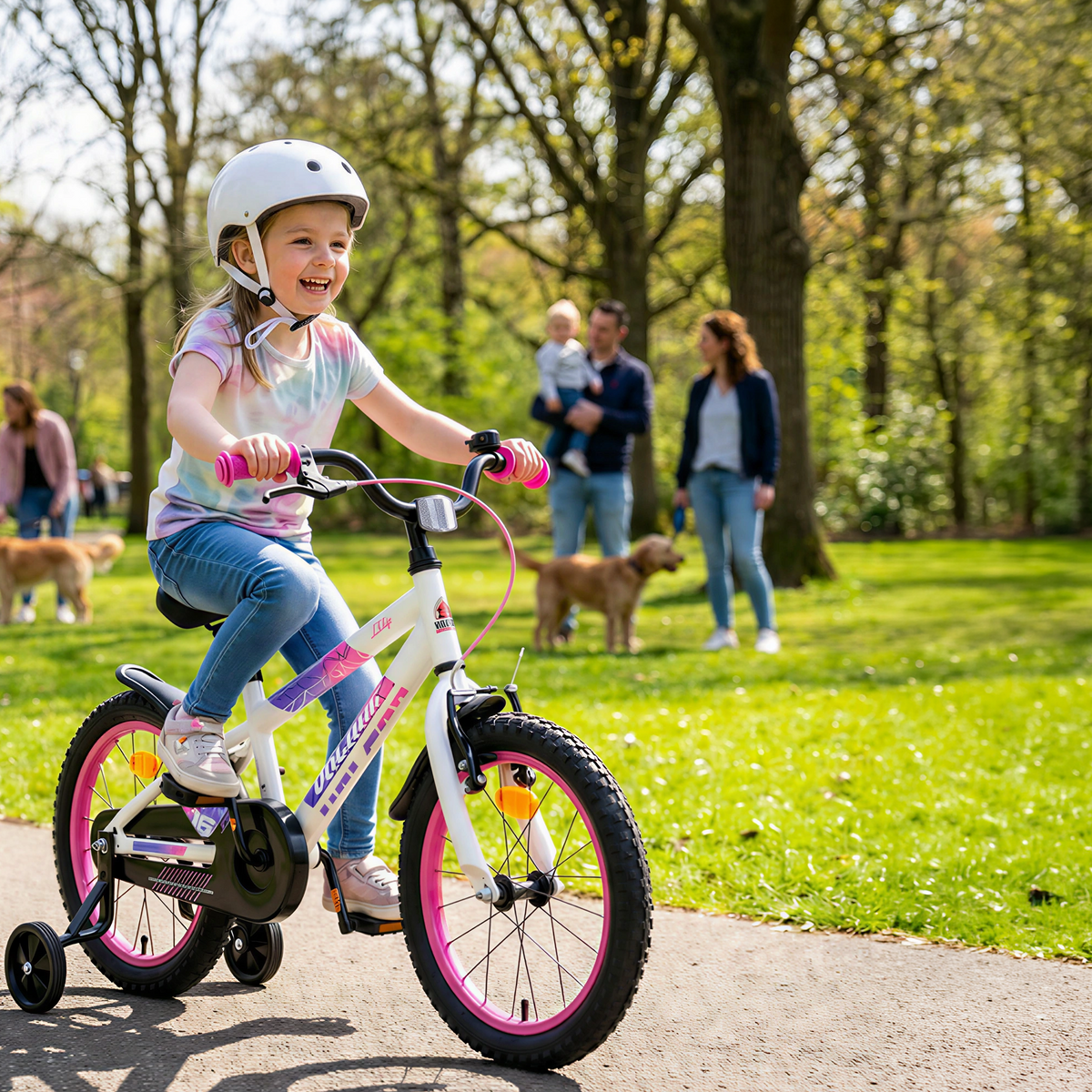 Volare Lily Kinderfiets - Meisjes - 16 inch - Wit Roze Paars 16 inch (detail)