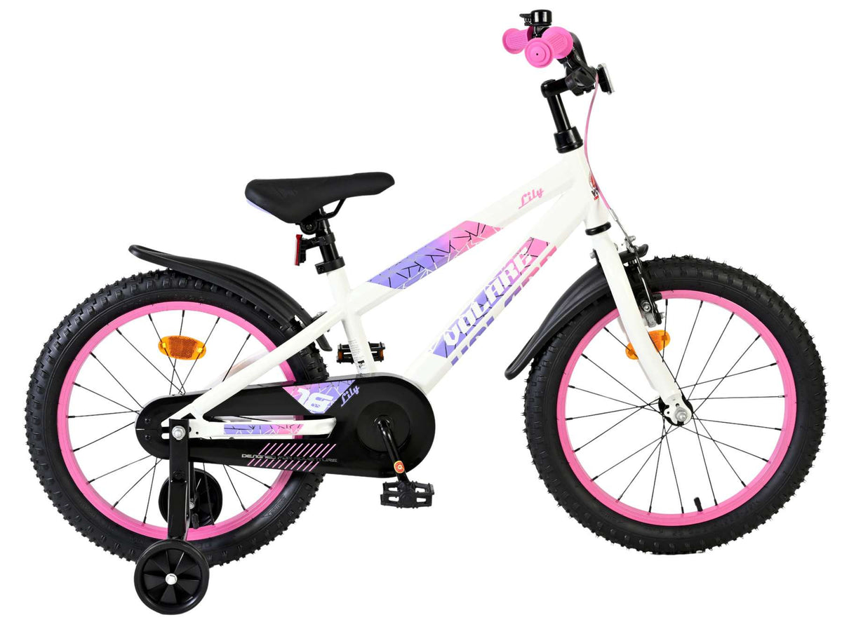 Volare Lily Kinderfiets - Meisjes - 18 inch - Wit Roze Paars 18 inch