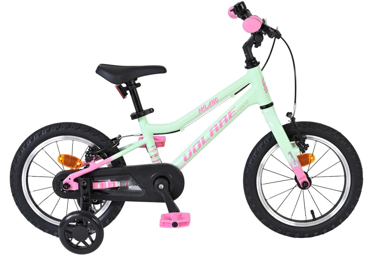 Volare Milano Kinderfiets - Meisjes - 14 inch - Mintgroen - Twee handremmen 14 inch