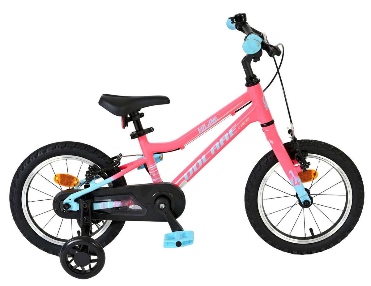 Volare Milano Kinderfiets - Meisjes - 14 inch - Roze - Twee handremmen 14 inch