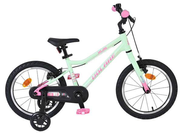 Volare Milano Kinderfiets - Meisjes - 16 inch - Mintgroen - Twee handremmen 16 inch