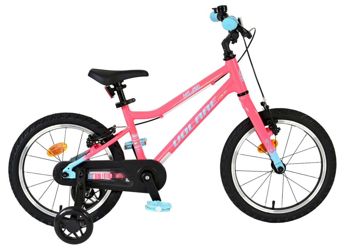 Volare Milano Kinderfiets - Meisjes - 16 inch - Roze - Twee handremmen 16 inch