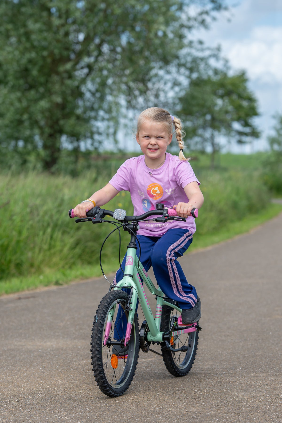 Volare Milano Kinderfiets - Meisjes - 16 inch - Roze - Twee handremmen 16 inch (detail)