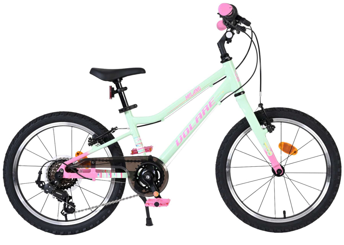 Volare Milano Kinderfiets - Meisjes - 18 inch - Mintgroen - 6 versnellingen 18 inch