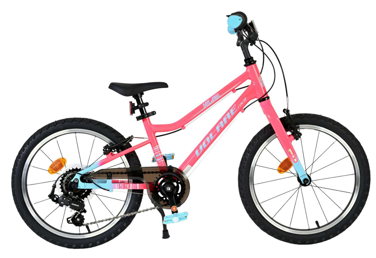 Volare Milano Kinderfiets - Meisjes - 18 inch - Roze - 6 versnellingen 18 inch