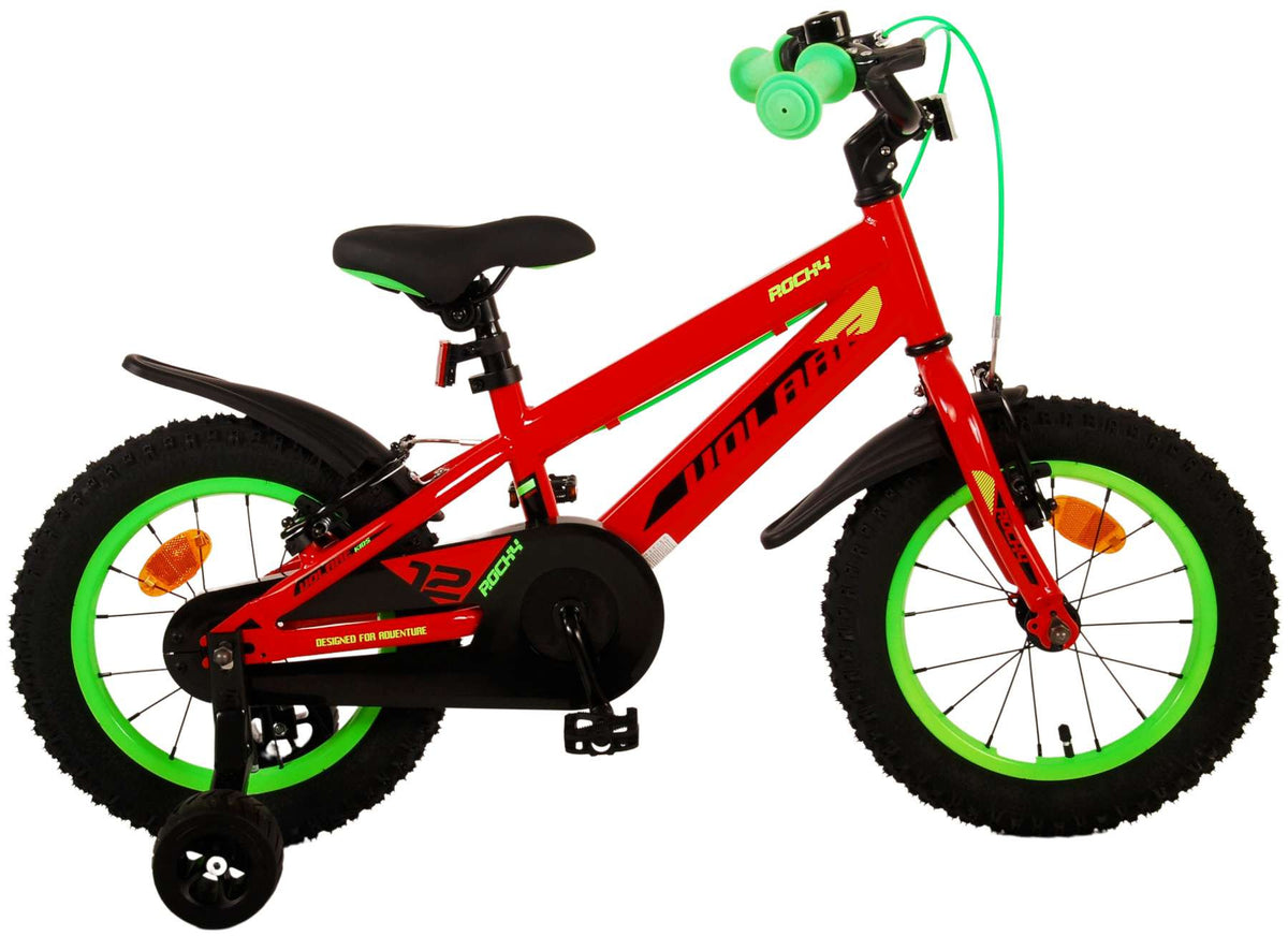 Volare Rocky Kinderfiets - Jongens - 14 inch - Rood - Twee handremmen 14 inch