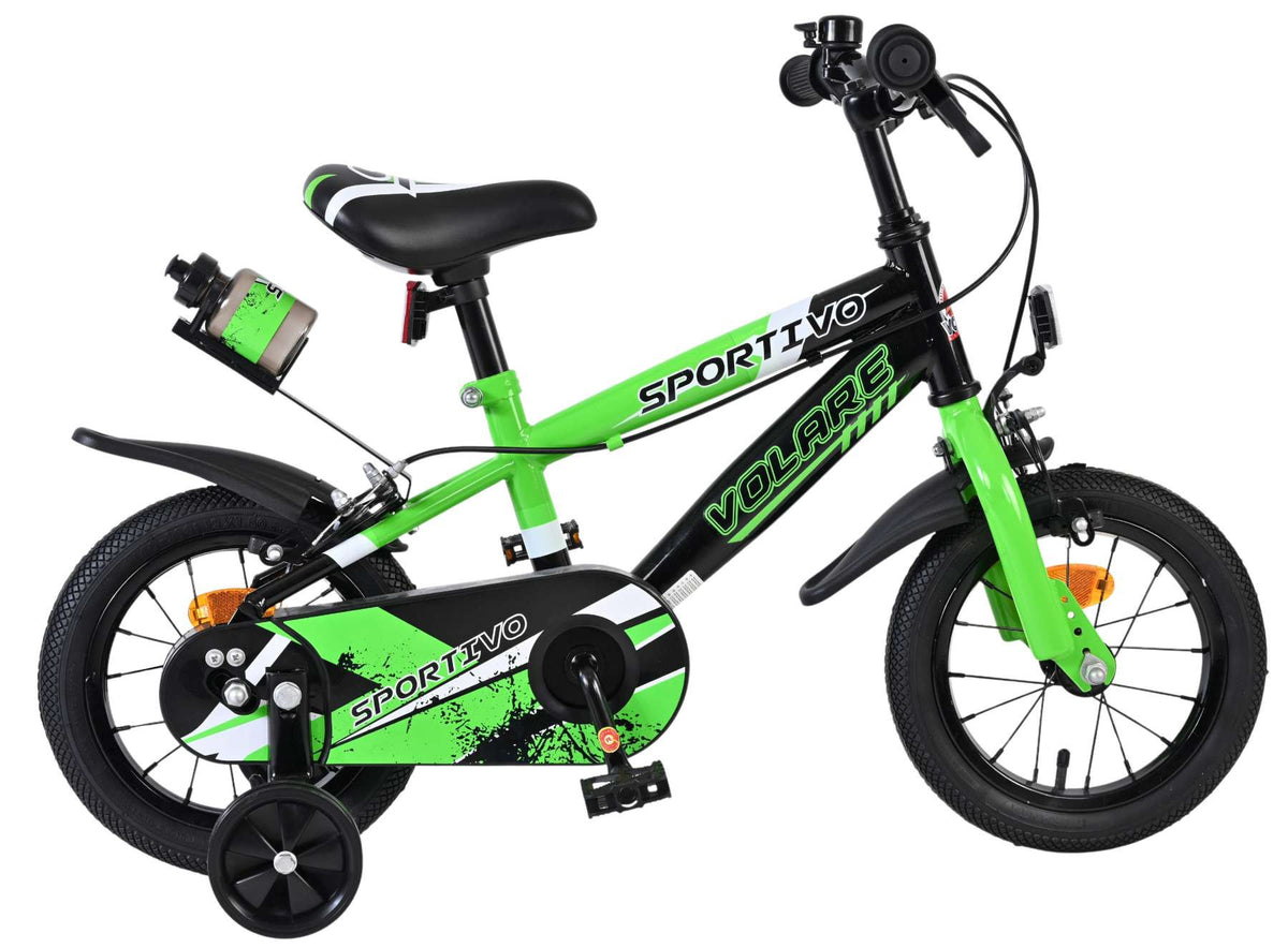 Volare Sportivo Kinderfiets - Jongens - 12 inch - Groen - Twee handremmen 12 inch