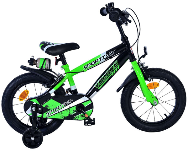 Volare Sportivo Kinderfiets - Jongens - 14 inch - Groen - Twee handremmen 14 inch