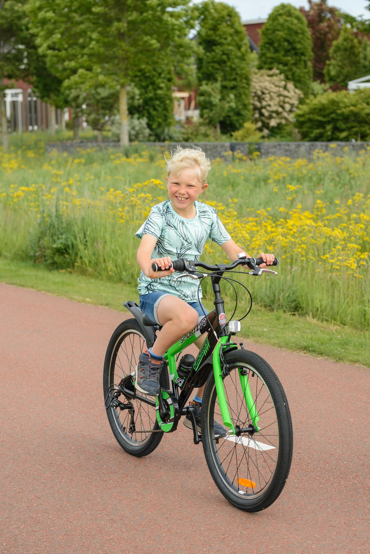 Volare Sportivo Kinderfiets - Jongens - 24 inch - Groen - Twee handremmen 24 inch (detail)