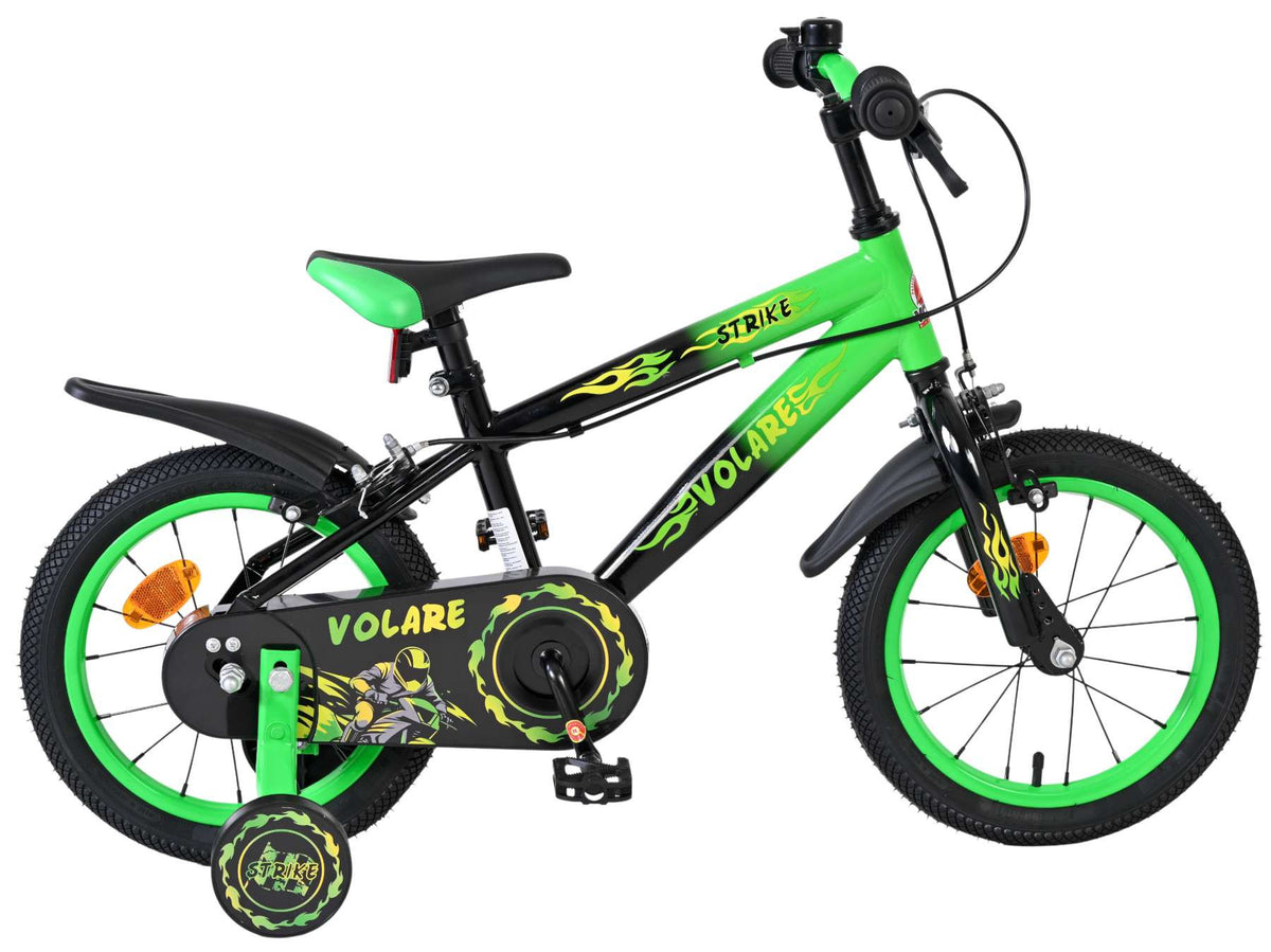 Volare Strike Kinderfiets - Jongens - 14 inch - Groen - Twee handremmen 14 inch