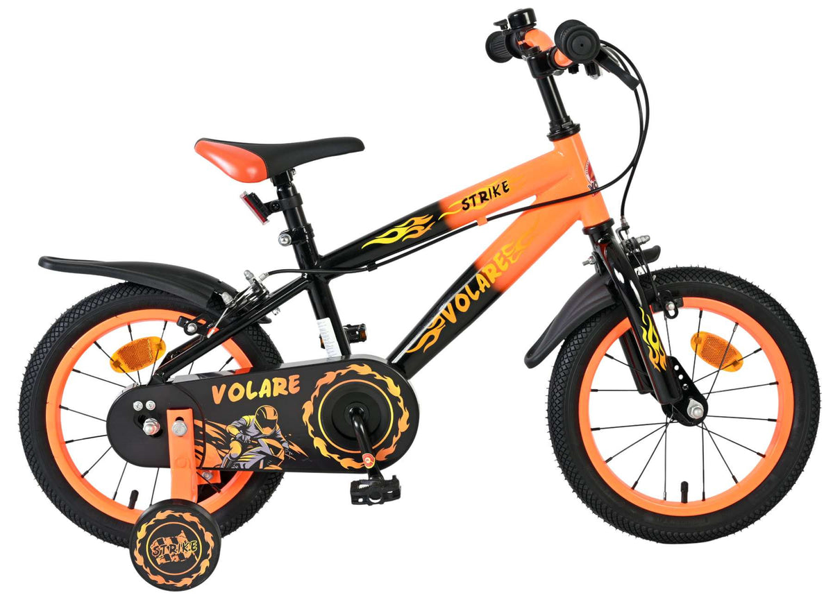 Volare Strike Kinderfiets - Jongens - 14 inch - Oranje - Twee handremmen