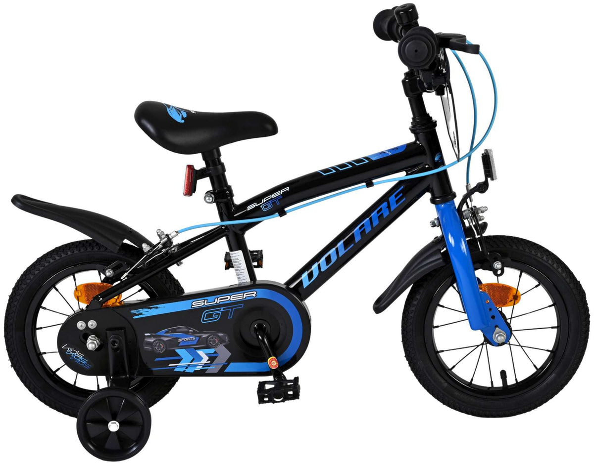 Volare Super GT Kinderfiets - Jongens - 12 inch - Blauw - Twee handremmen 12 inch