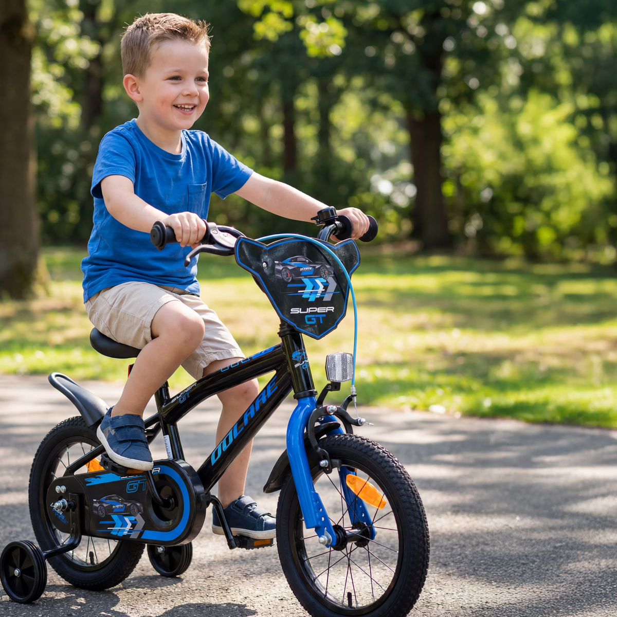 Volare Super GT Kinderfiets - Jongens - 12 inch - Groen - Twee handremmen 12 inch (detail)