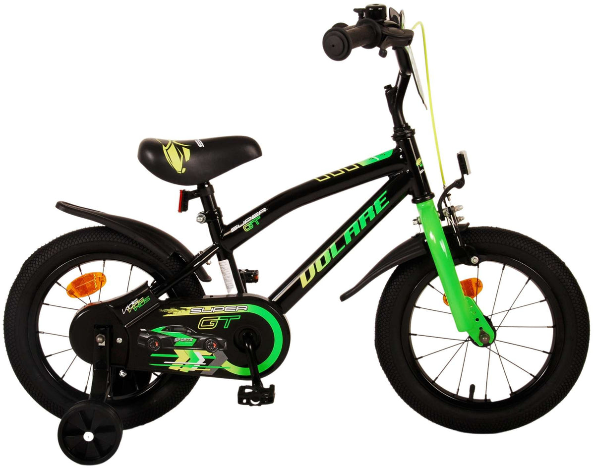 Volare Super GT Kinderfiets - Jongens - 14 inch - Groen - Twee handremmen 14 inch