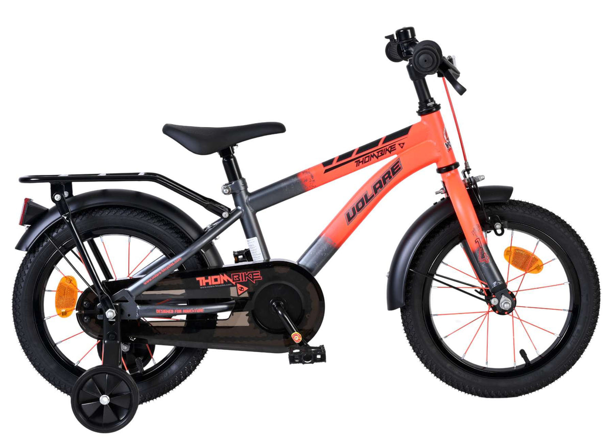 Volare Thombike Kinderfiets - Jongens - 14 inch - Oranje Grijs 14 inch