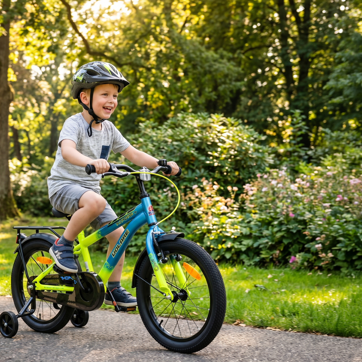 Volare Thombike Kinderfiets - Jongens - 16 inch - Blauw Oranje 16 inch (detail)