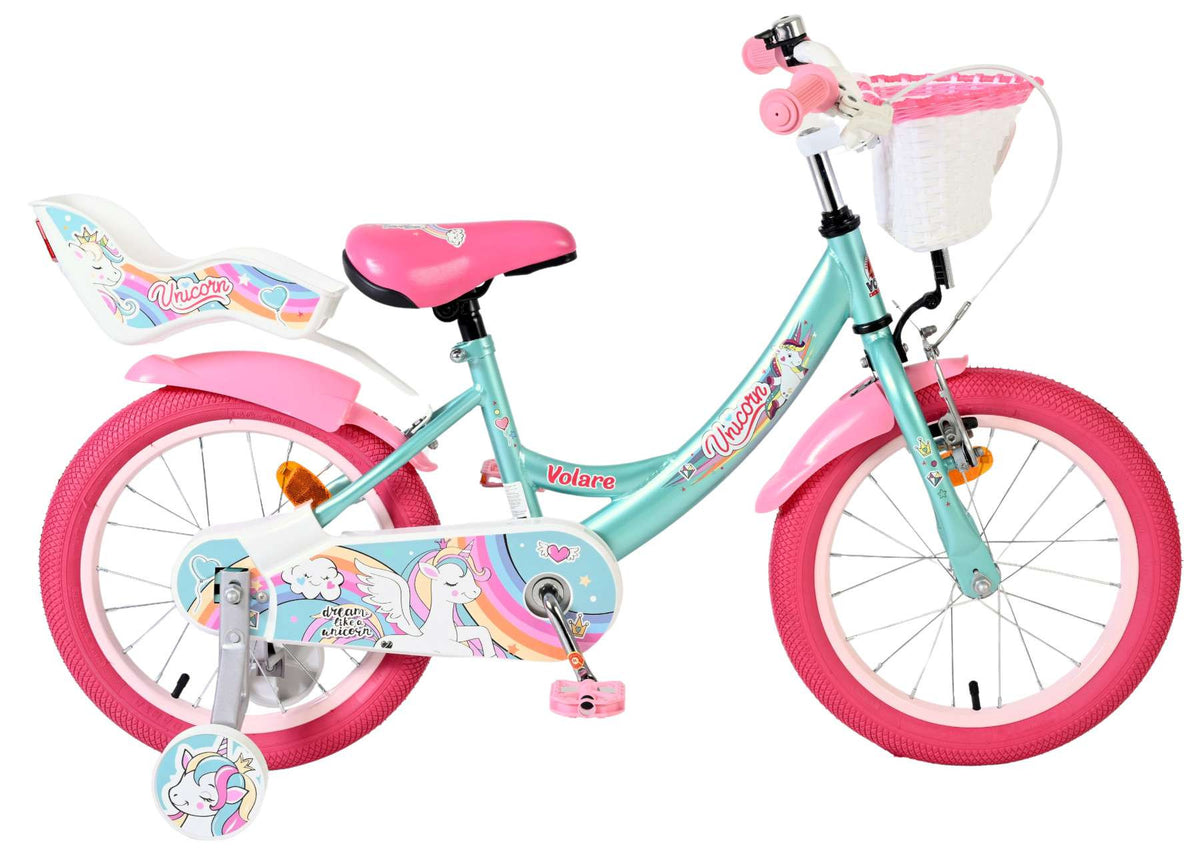 Volare Unicorn Kinderfiets - Meisjes - 16 inch - Groen 16 inch