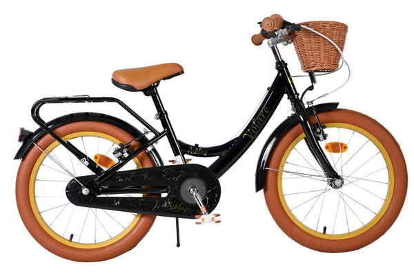 Volare Ashley Kinderfiets - Meisjes - 18 inch - Zwart - Twee Handremmen