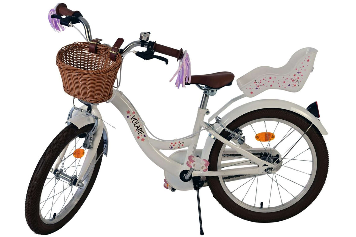 Volare Blossom Kinderfiets – Meisjes – 18 inch – Wit – 2 Handremmen (detail)