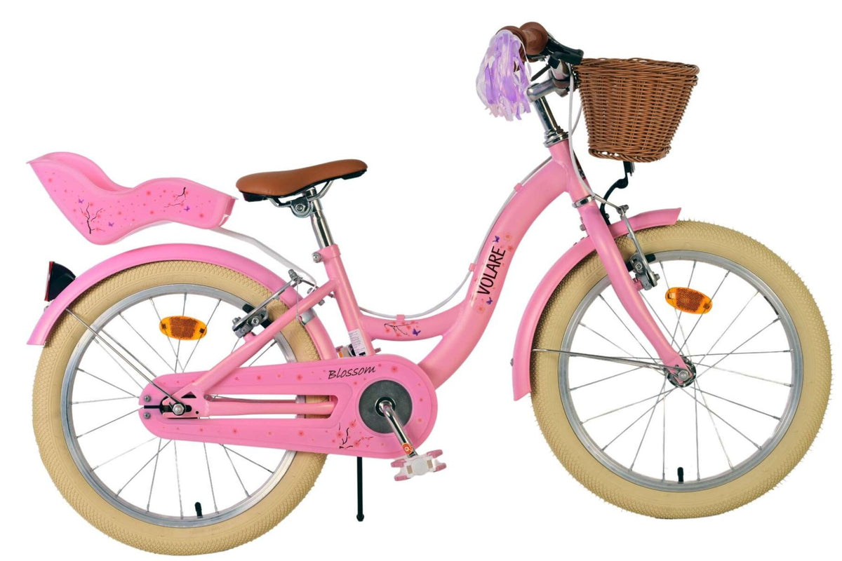 Volare Blossom Kinderfiets – Meisjes – 18 inch – Roze – 2 Handremmen