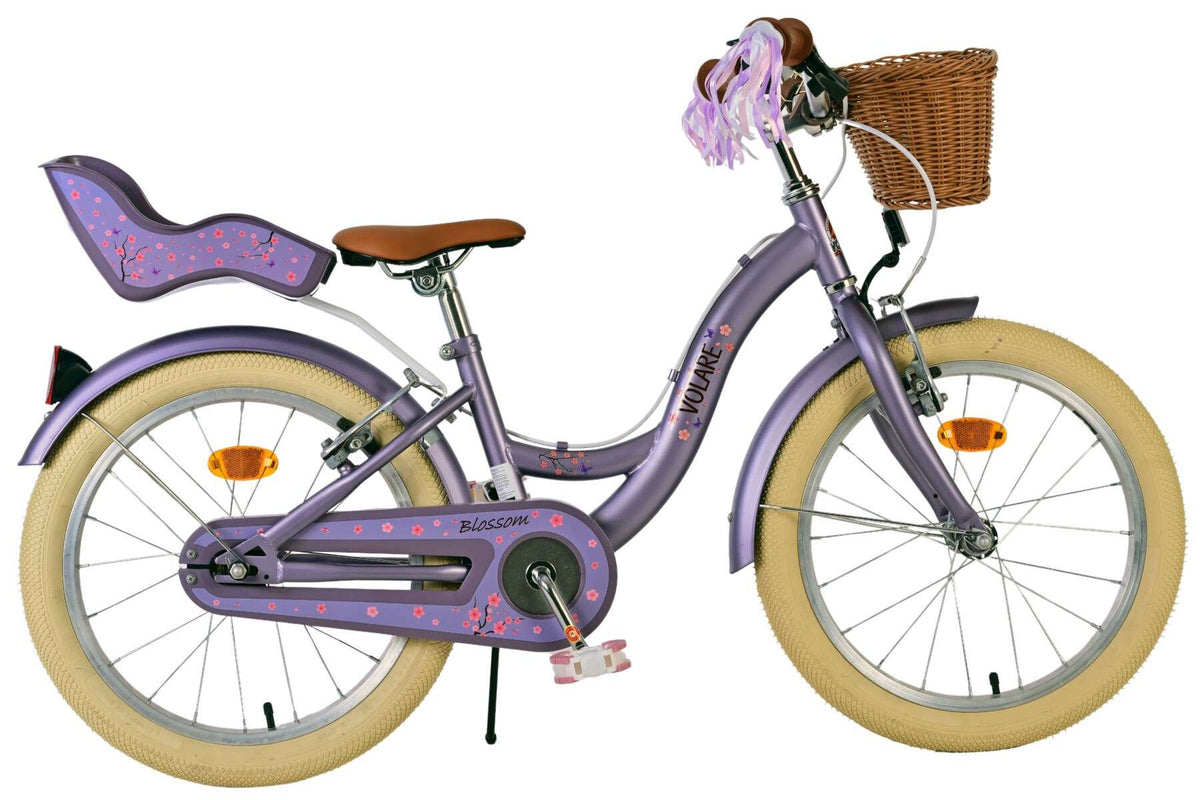 Volare Blossom Kinderfiets – Meisjes – 18 inch – Paars – 2 Handremmen