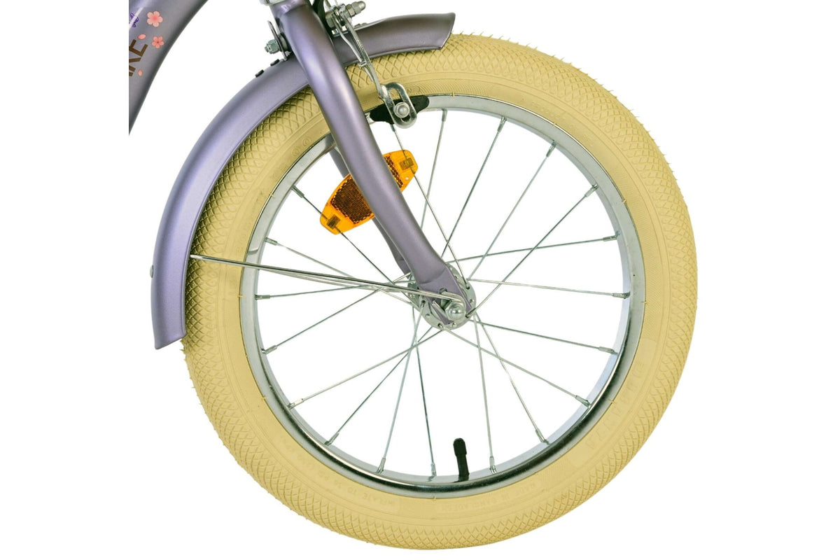 Volare Blossom Kinderfiets - Meisjes - 16 inch - Paars - Twee Handremmen (detail)