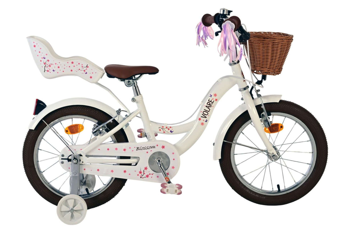 Volare Blossom Kinderfiets – Meisjes – Twee Handremmen 16 inch Wit