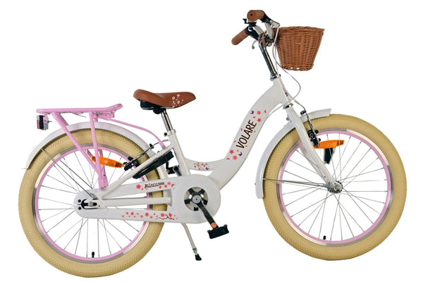 Volare Blossom Kinderfiets – Meisjes – 20 inch – Wit – 2 Handremmen