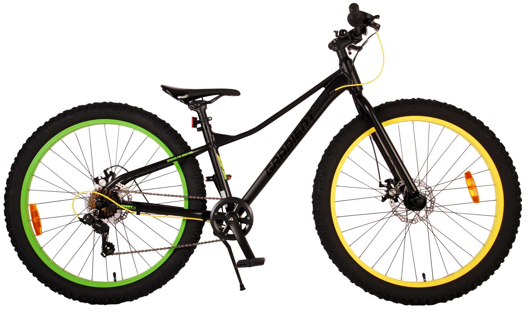 Volare Gradient Kinderfiets – Jongens – 26 inch – Zwart Geel Groen – 7 versnellingen
