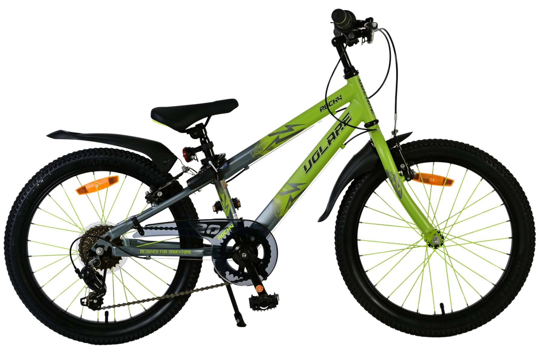 Volare Rocky Kinderfiets – 20 inch – 7 versnellingen – Groen/Grijs