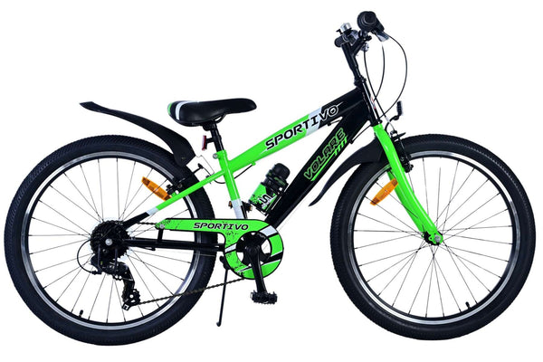 Volare Sportivo Kinderfiets - Jongens - 24 inch - 7 Versnellingen- Zwart Groen