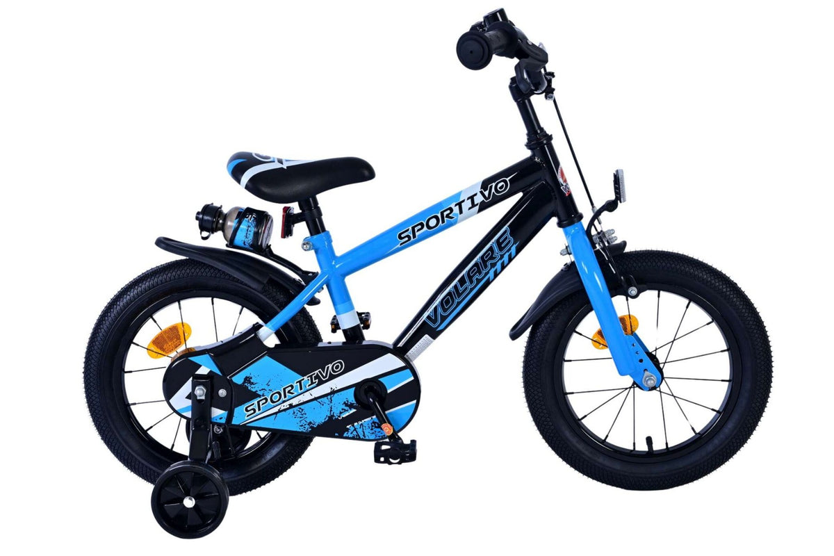 Volare Sportivo Kinderfiets - Jongens - 14 inch - Blauw Zwart 14 inch (detail)