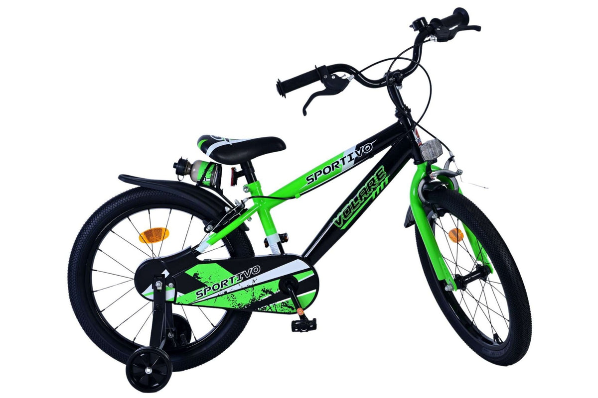 Volare Sportivo Kinderfiets – Jongens – Twee Handremmen 18 inch Groen/Zwart (detail)