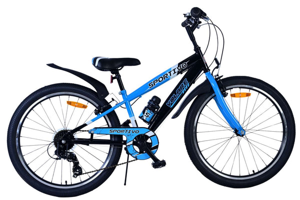 Volare Sportivo Kinderfiets - Jongens - 24 inch - 7 Speed - Blauw Zwart